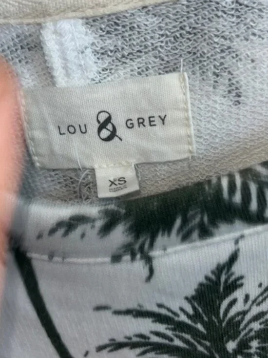 Lou & Grey White and Green Palm Print Dress size XS - Picture 7 of 8